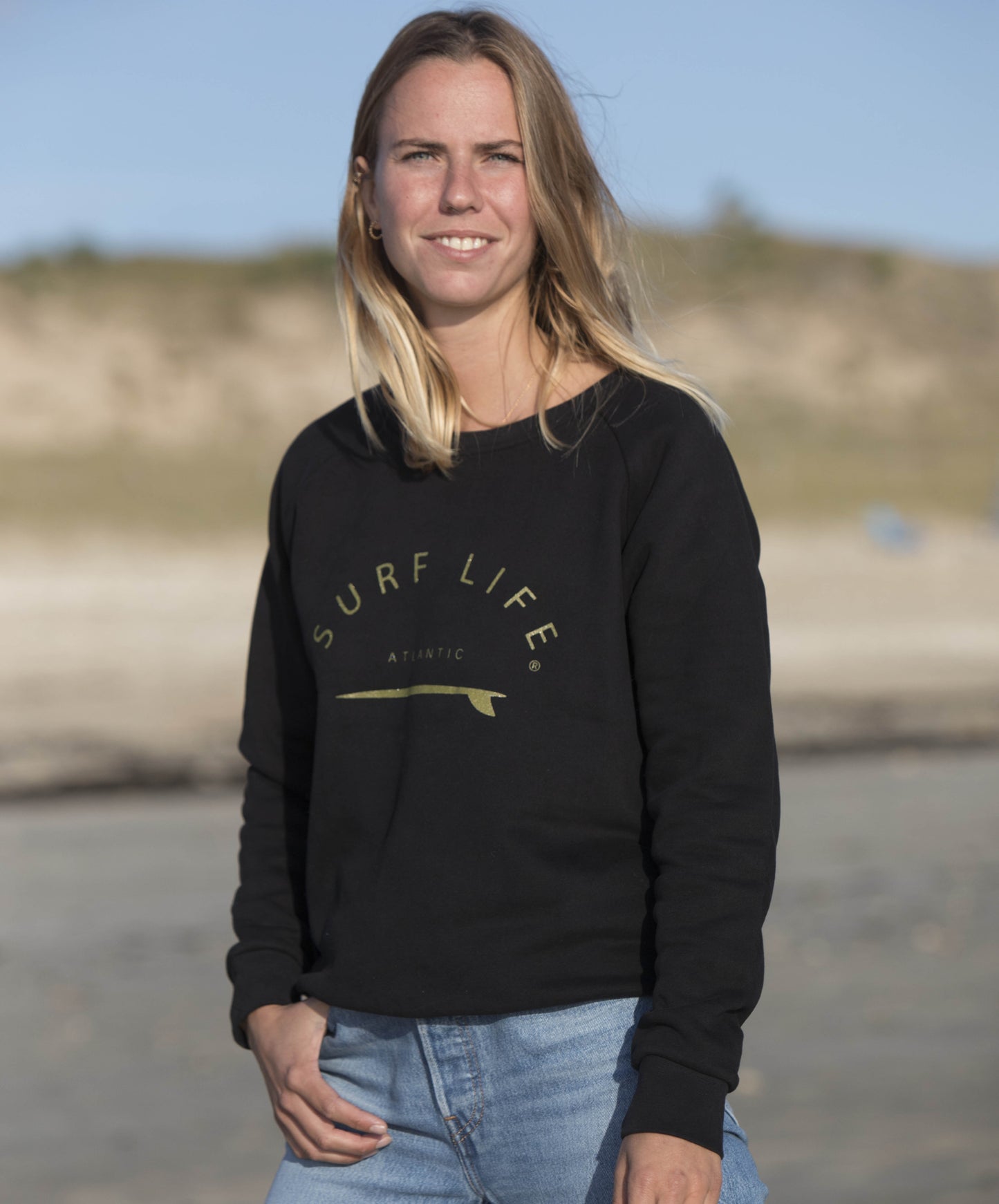 Sweat-shirt surf life noir Marie Ile de Ré